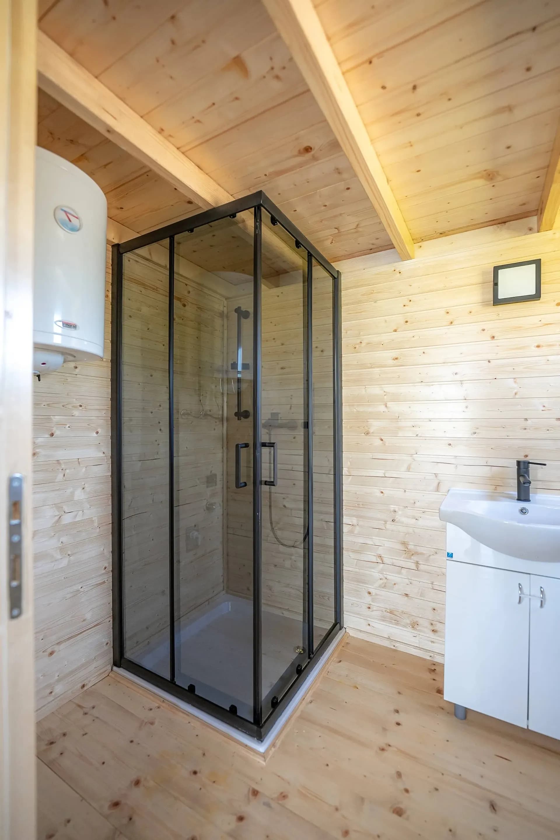 Skywood tiny house shower