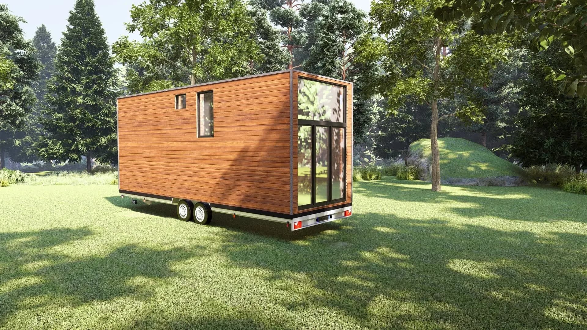 Rendu 3D : tiny house massage, vue arrière