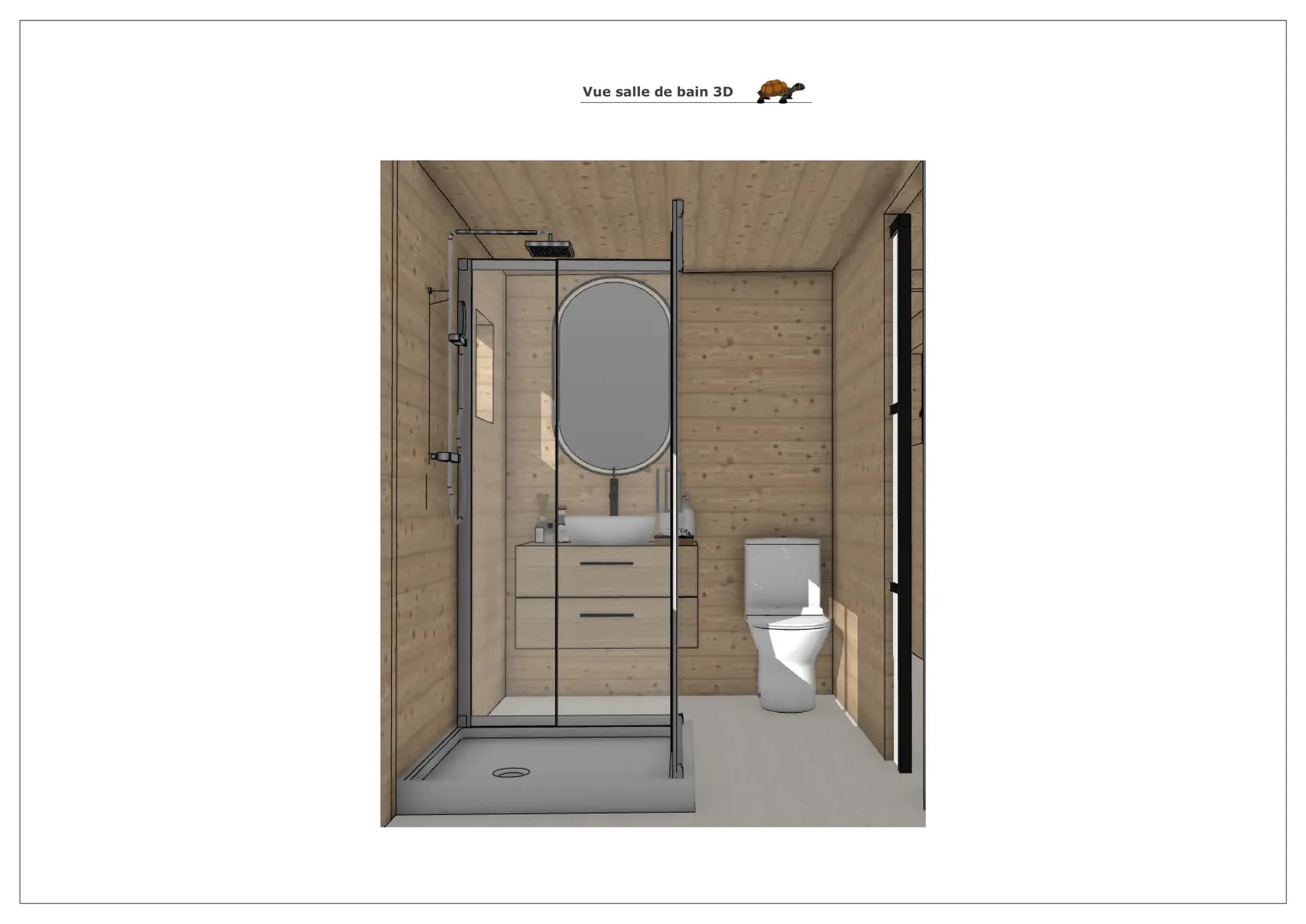 Rendu 3D : salle d’eau de la Terrawood