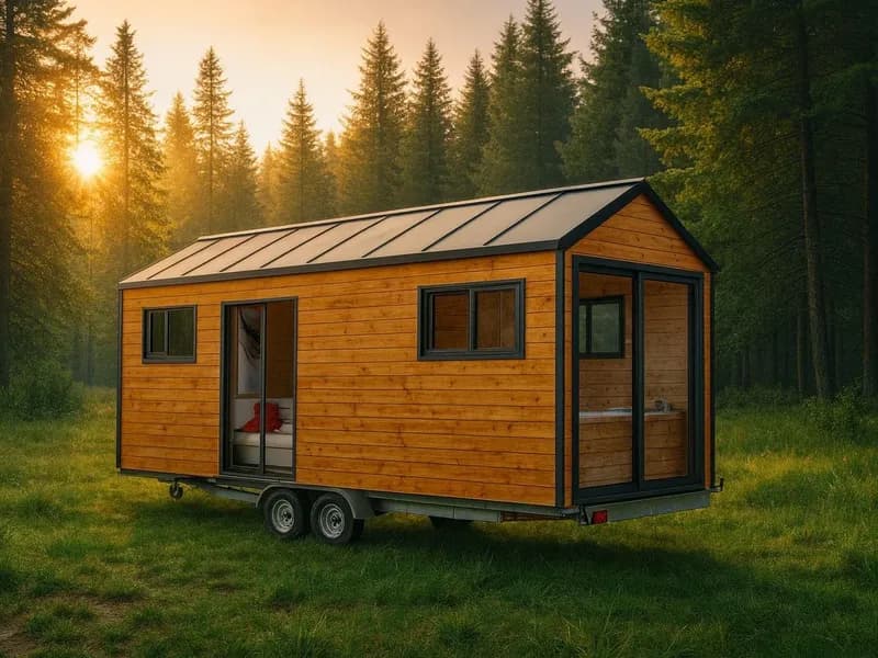 tiny house lovewood dans une prairie