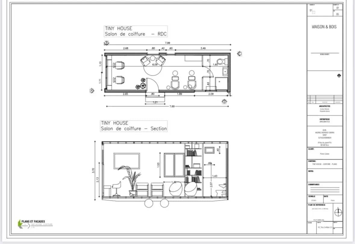Plan du salon de coiffure
